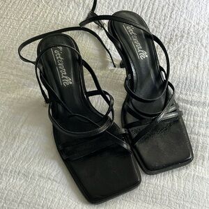 Black scrappy sandals
